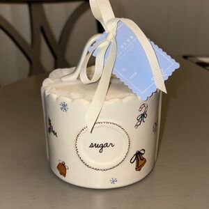 Rae Dunn Festive White Sugar Canister
